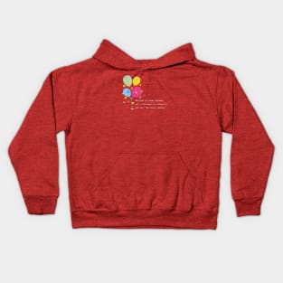Balloon Up Your Dreams | Pink Yellow Blue Orange Green | Red Kids Hoodie